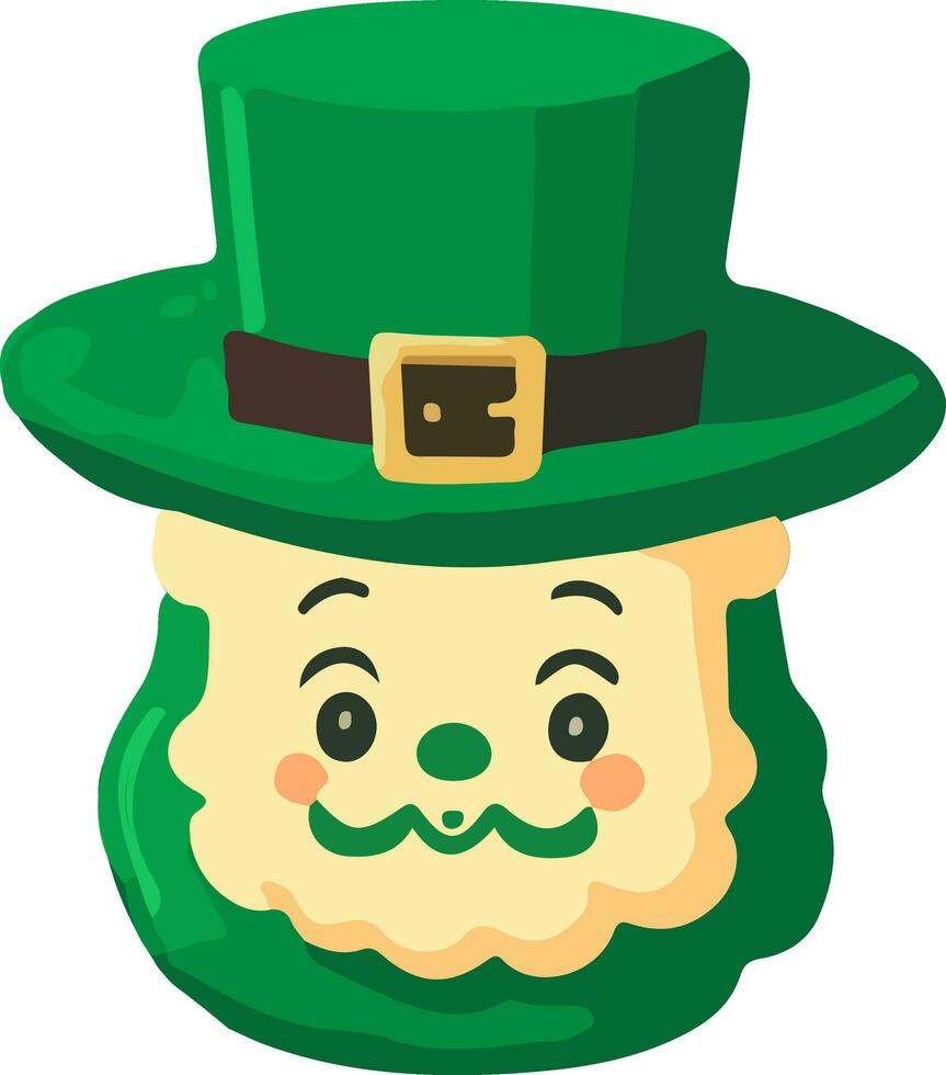 Illustration of Leprechaun Face Icon In Flat Style. vector