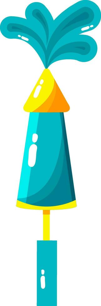 Blue Color Splashing Water Gun Pichkari Flat Vector. vector