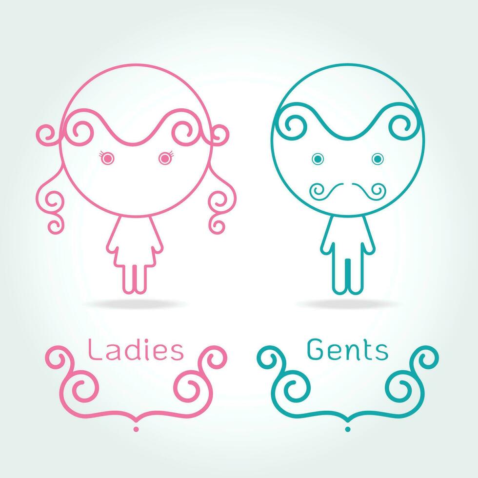 Lady and gentleman logo Toilet sign restroom logo vector