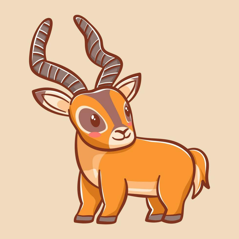 Cute impala cartoon character vector