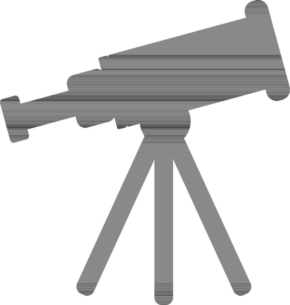 Black telescope on white background. vector