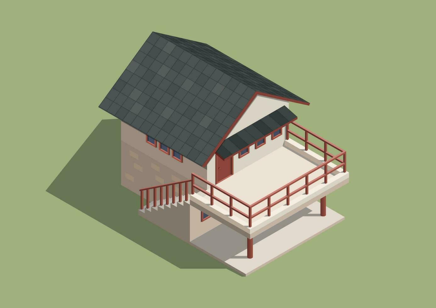 isometric cute house. vector