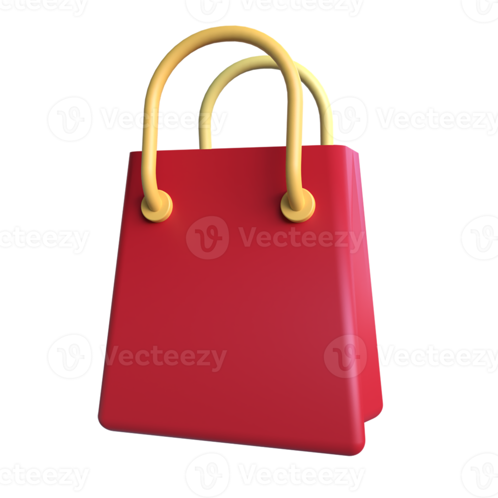 Shopping Bag 3D Icon ui png transparent background
