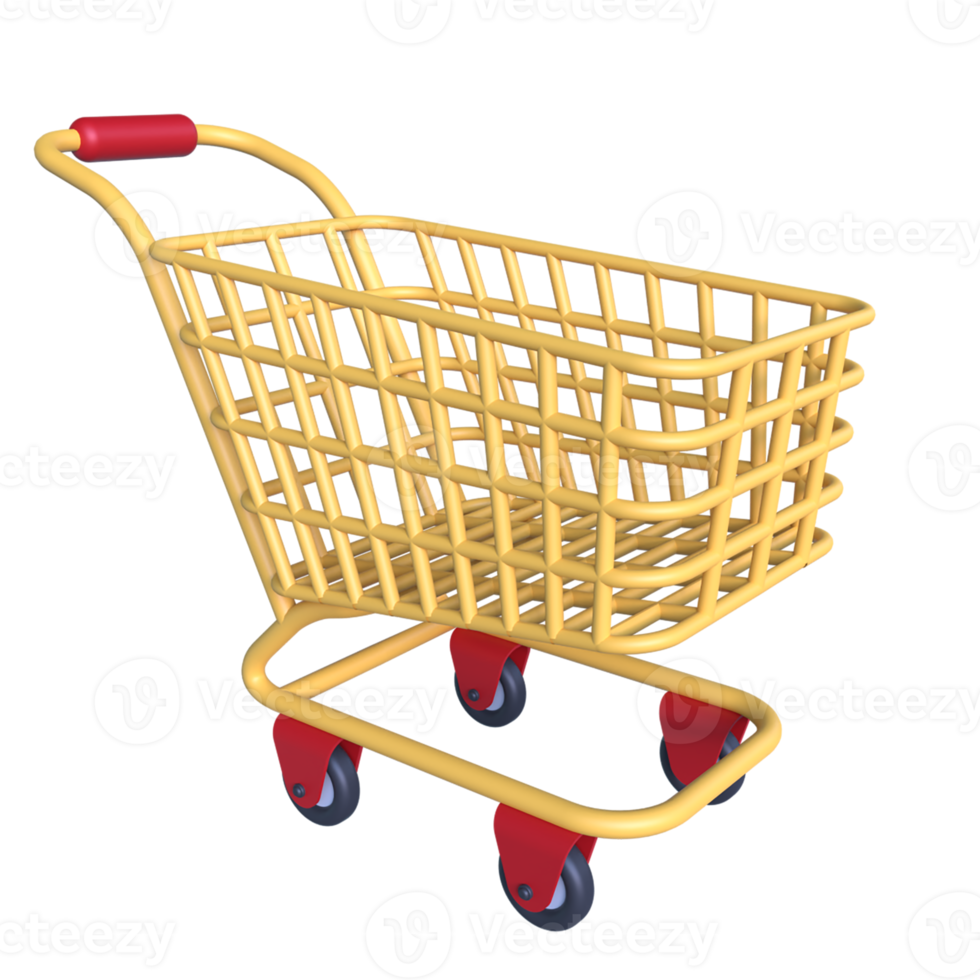 shopping carrello 3d icona ui png trasparente sfondo