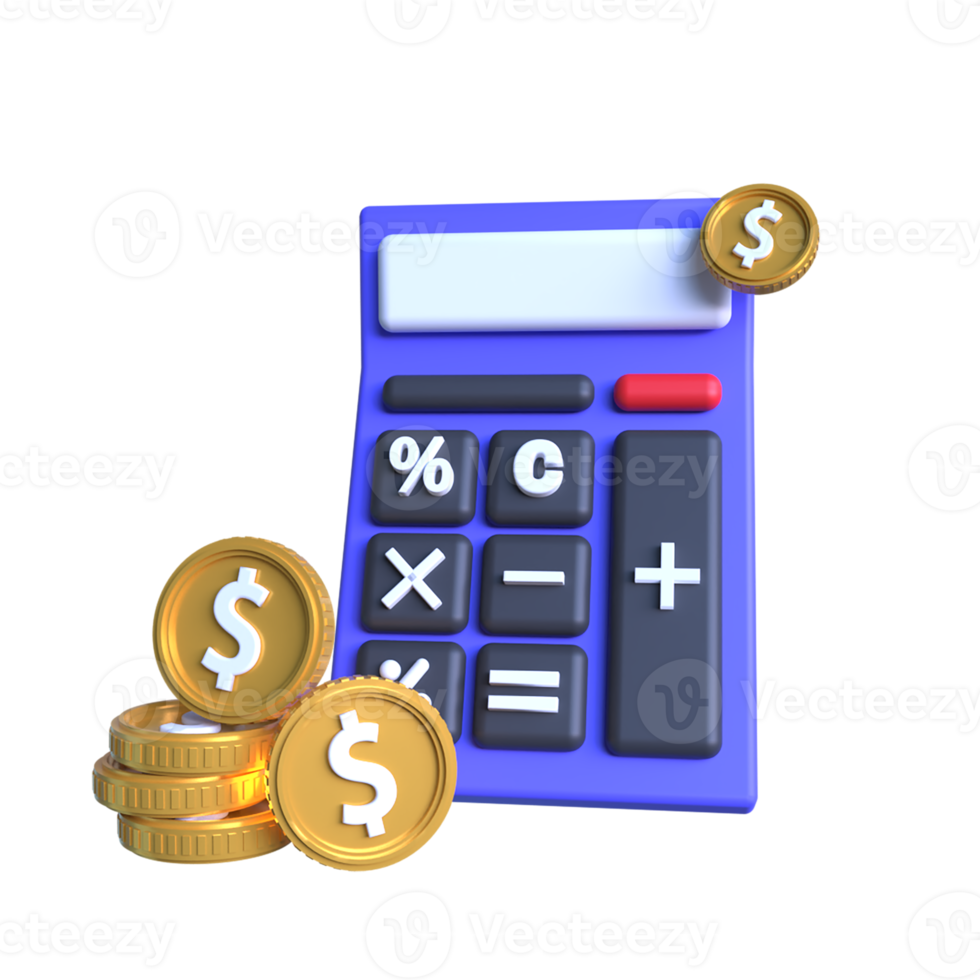 Finance Calculation 3D Icon ui png transparent background