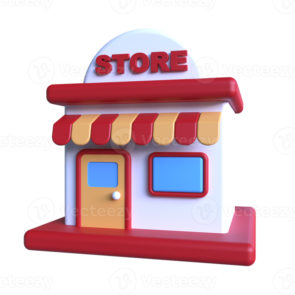 Store 3D Icon ui png transparent background