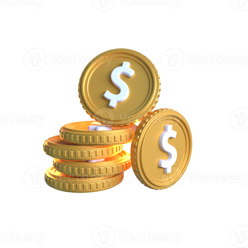 Coins 3D Icon ui png transparent background