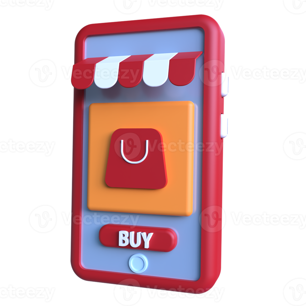 mobile Online Shop 3D Icon ui png transparent background