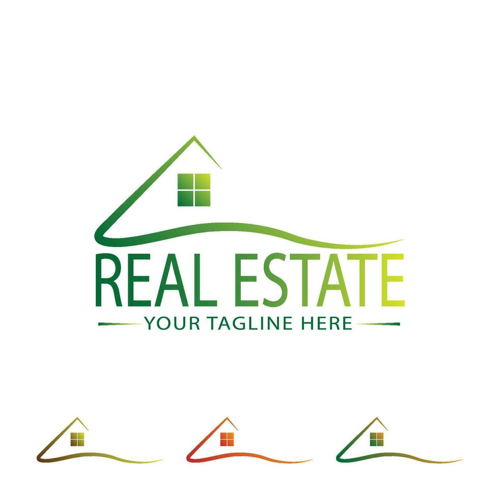 Real estate logo design template, Natural real estate logo vector. vector