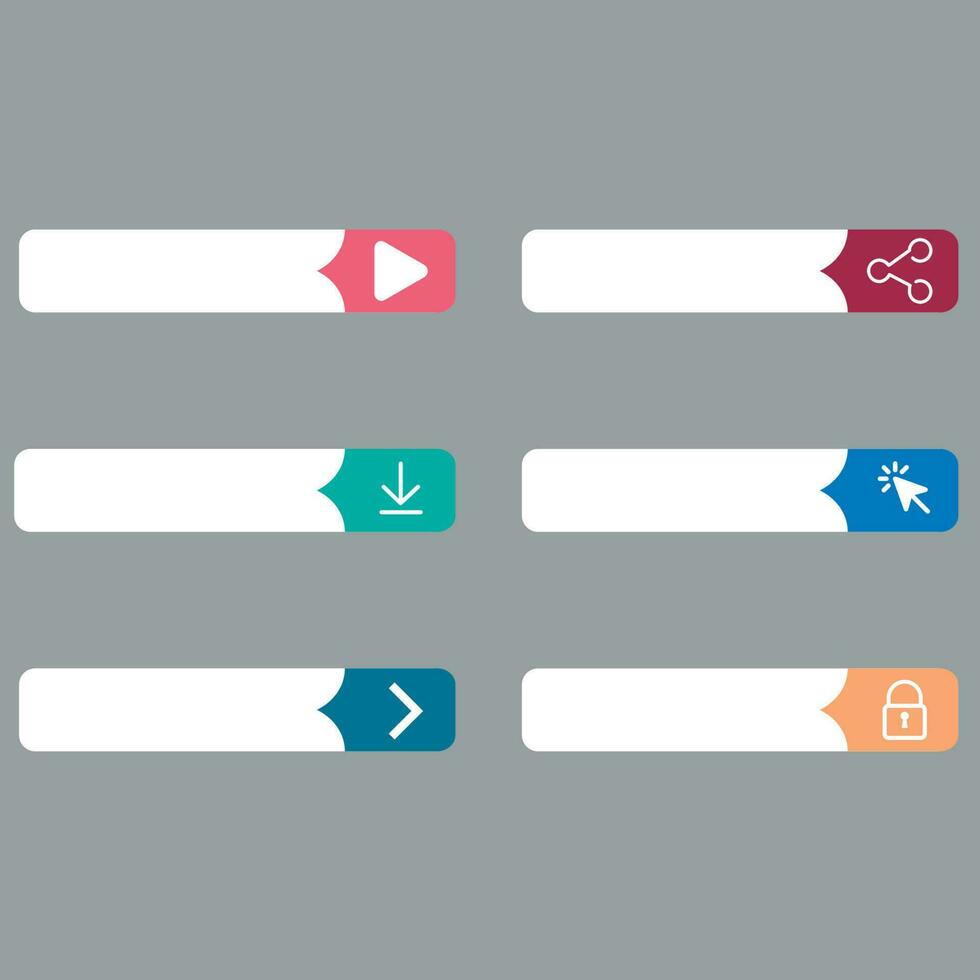 Flat design cta button collection vector