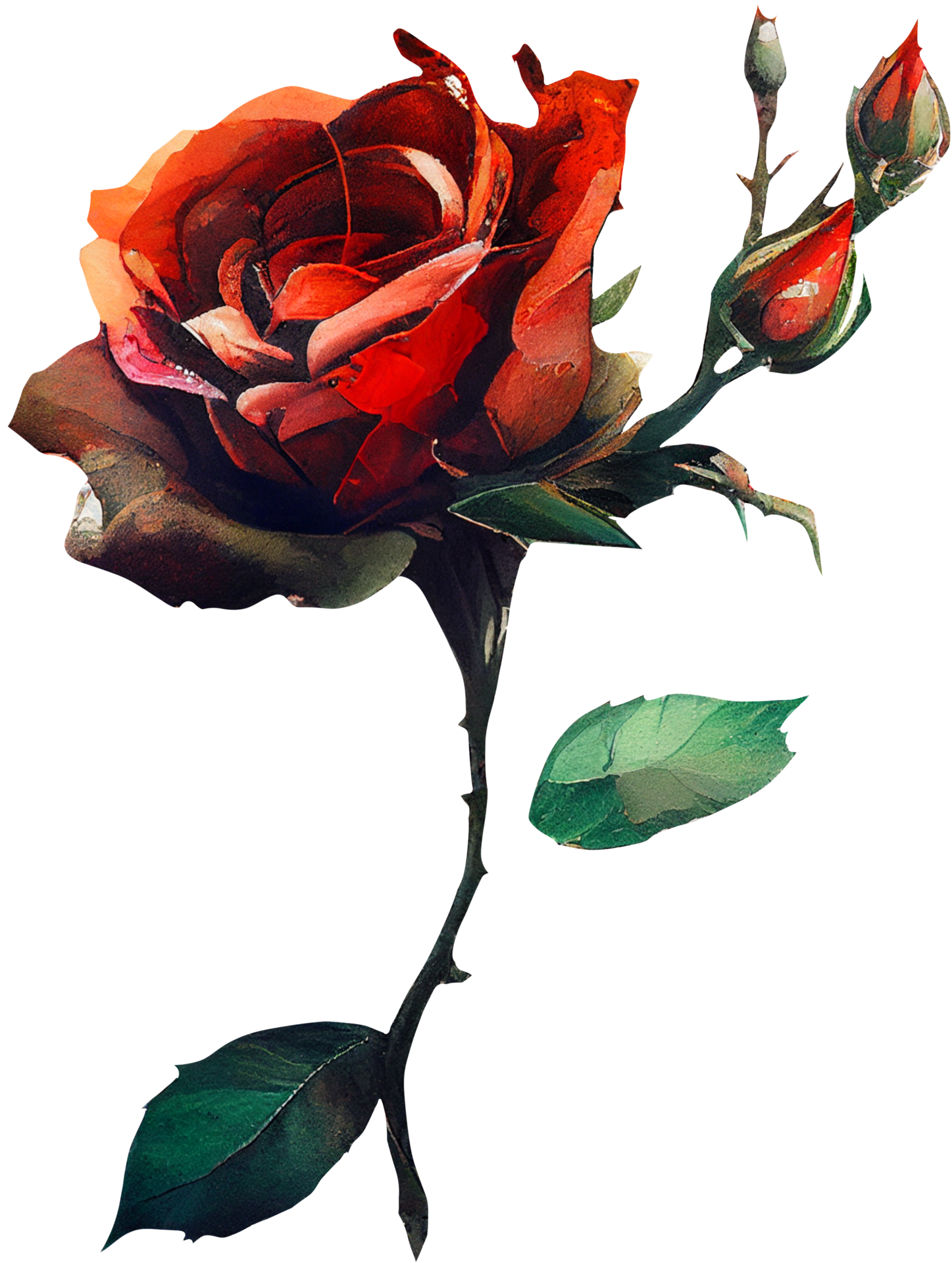 blossom rose watercolor botanical AI Generative 24558186 PNG