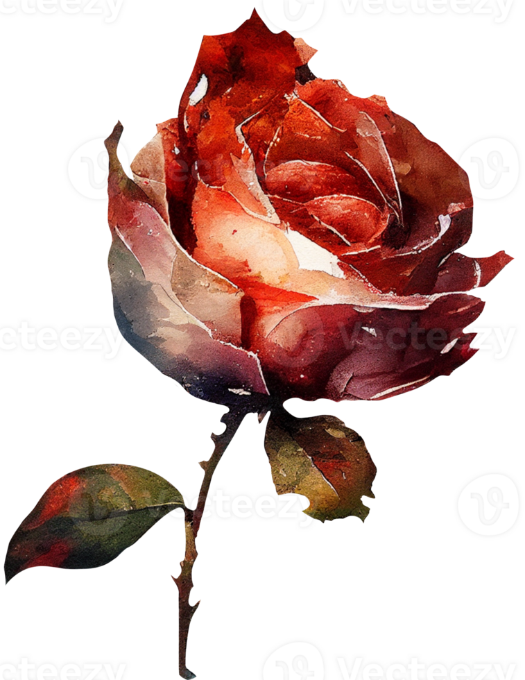 blossom rose watercolor botanical png