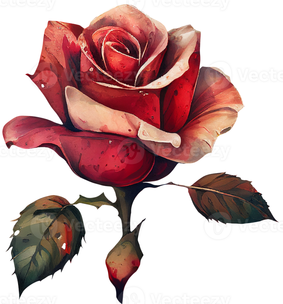 blossom rose watercolor botanical png