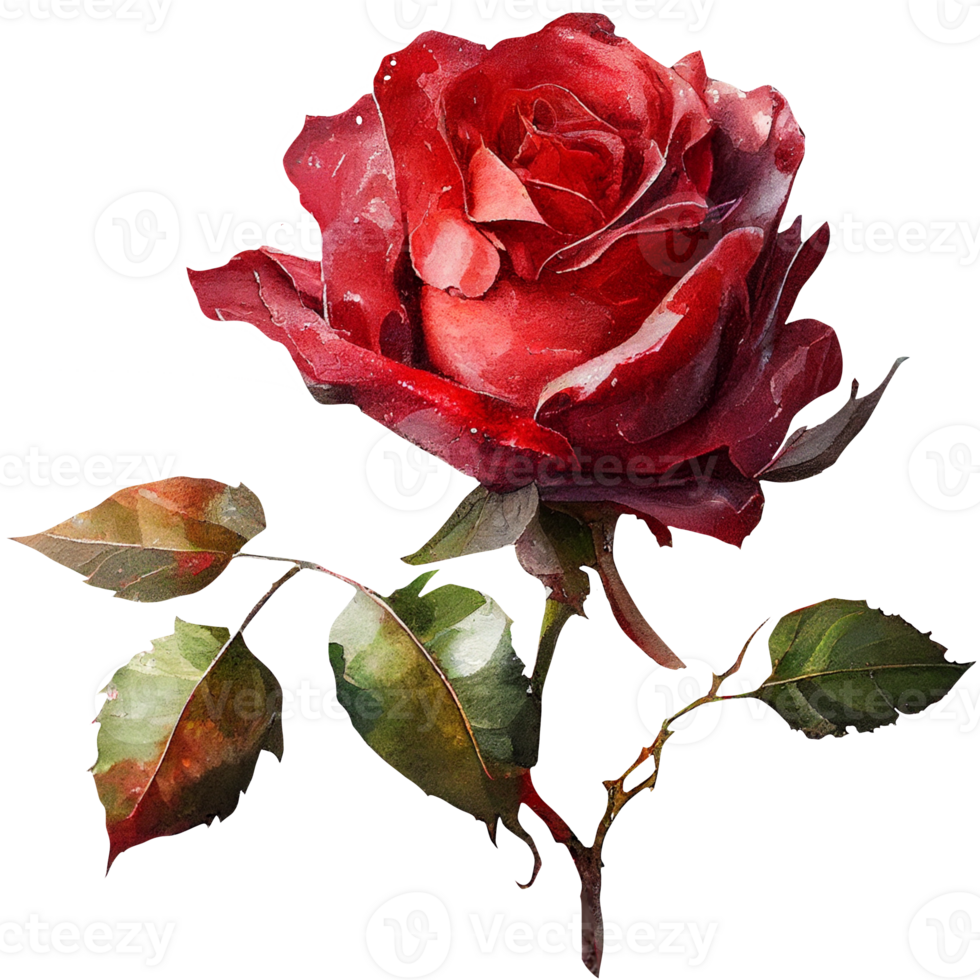 blossom rose watercolor botanical png