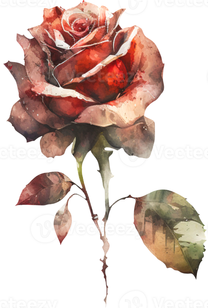 blossom rose watercolor botanical png