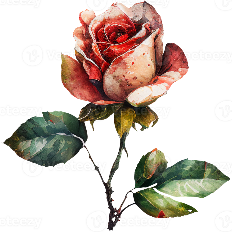 blossom rose watercolor botanical png