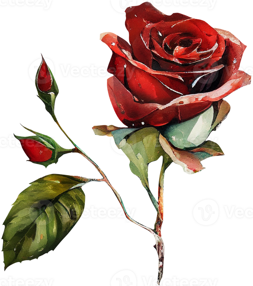 blühen Rose Aquarell botanisch ai generativ png