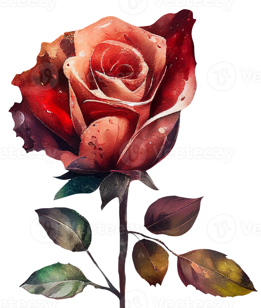blossom rose watercolor botanical png