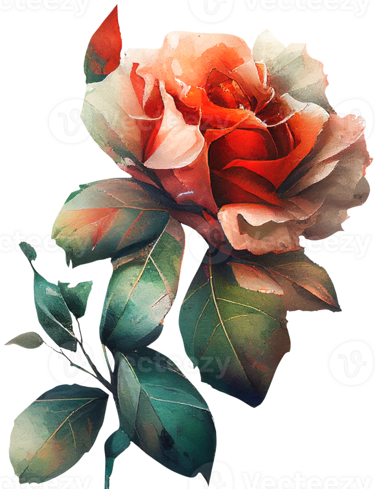 blossom rose watercolor botanical png