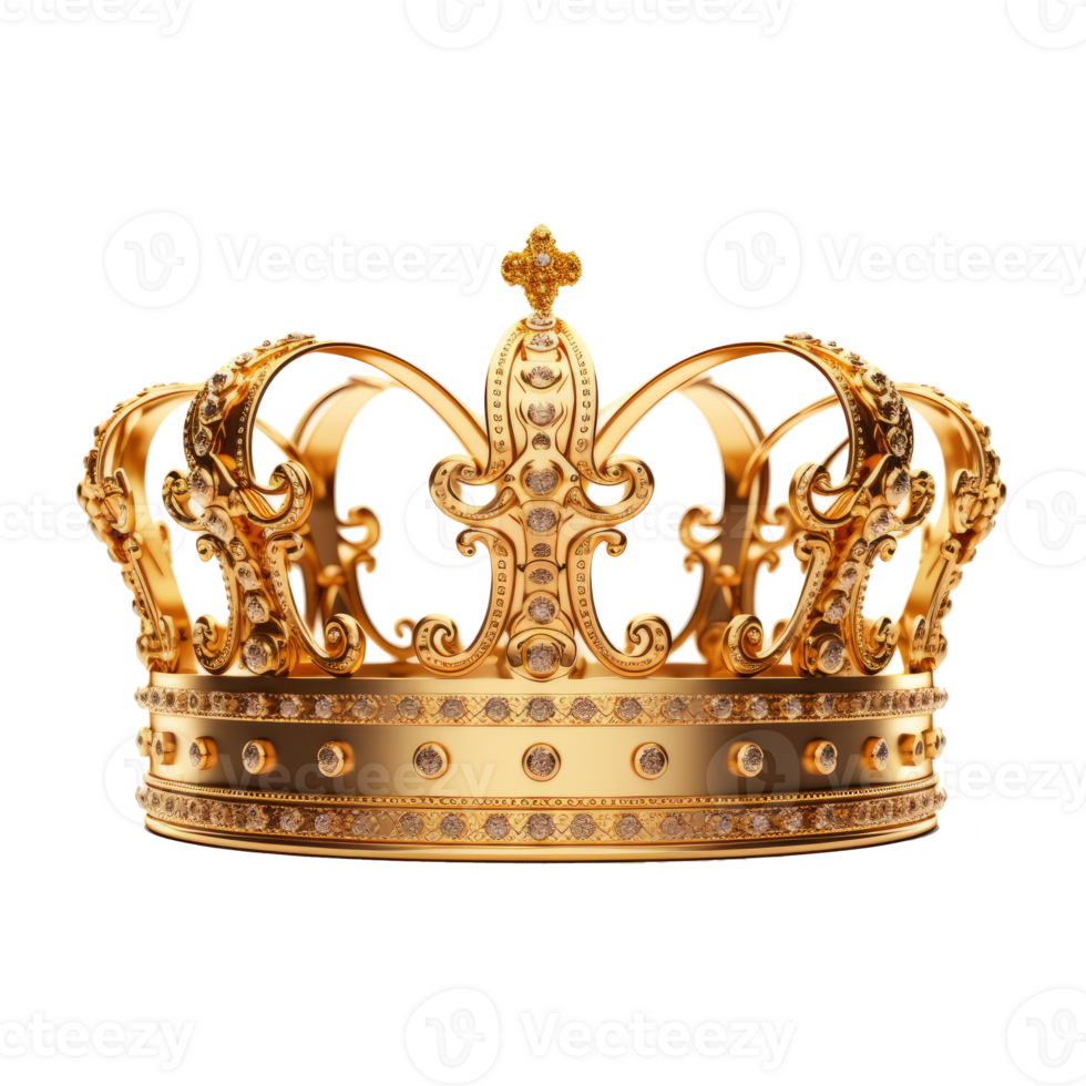 Golden crown isolated. Illustration png