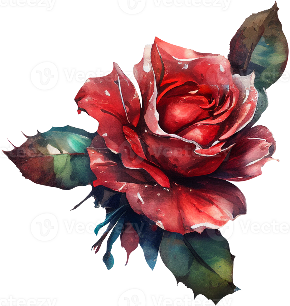 blossom rose watercolor botanical png