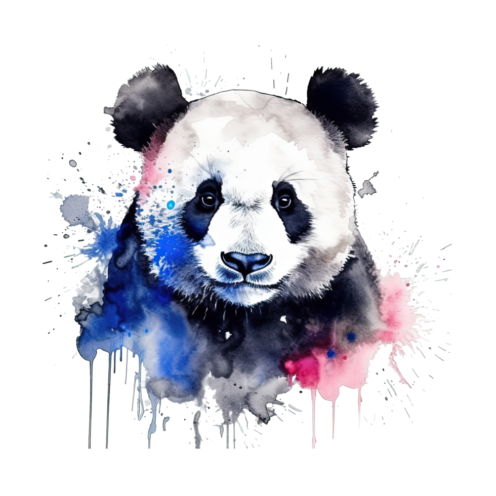 süß Aquarell Panda. Illustration ai generativ png