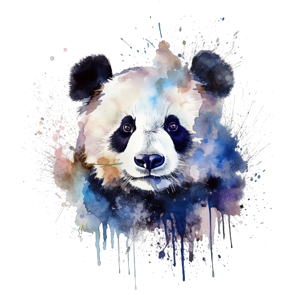 Cute watercolor panda. Illustration png