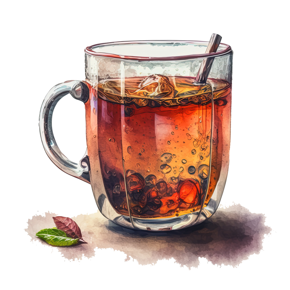 Watercolor tea. Illustration png