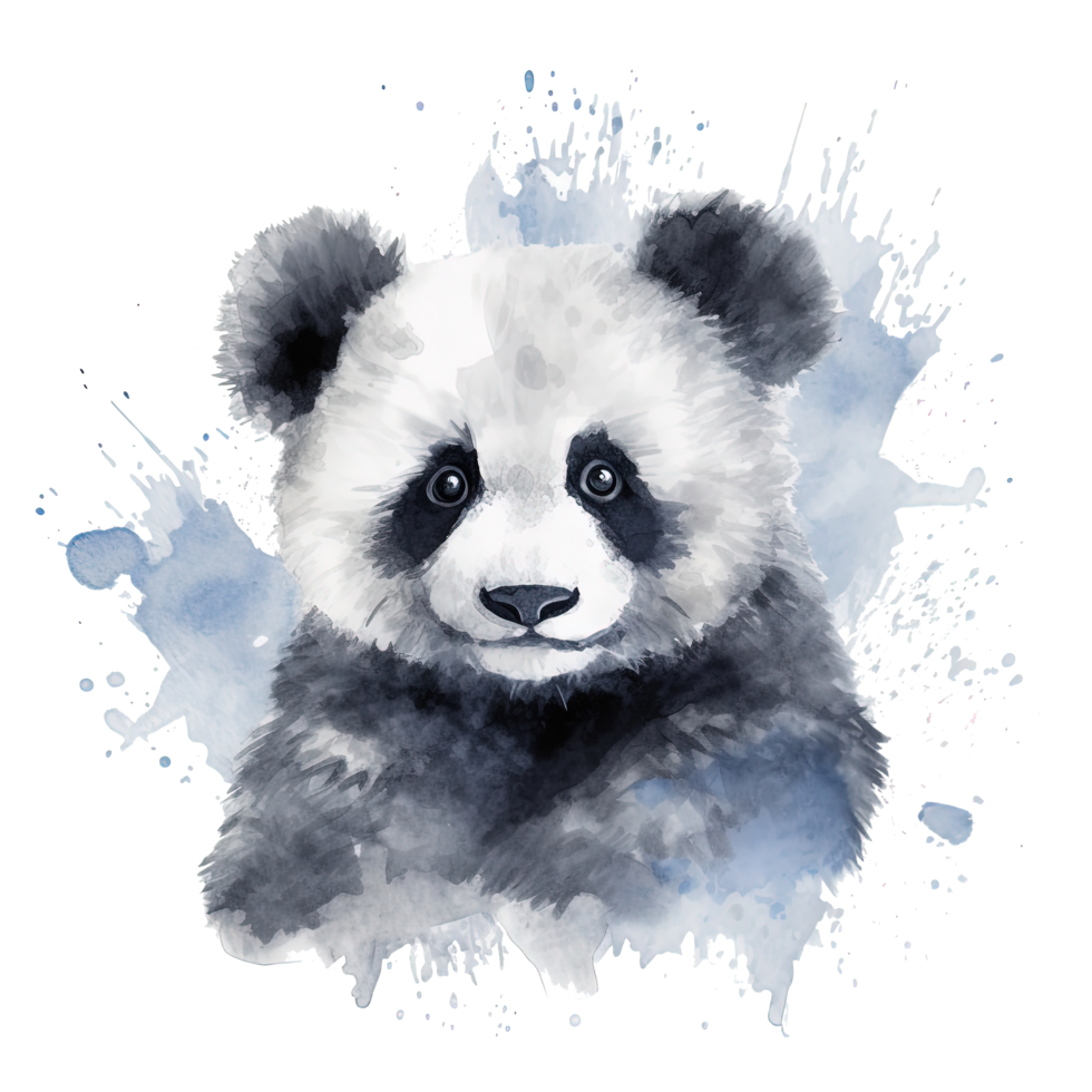 carino acquerello panda. illustrazione ai generativo png