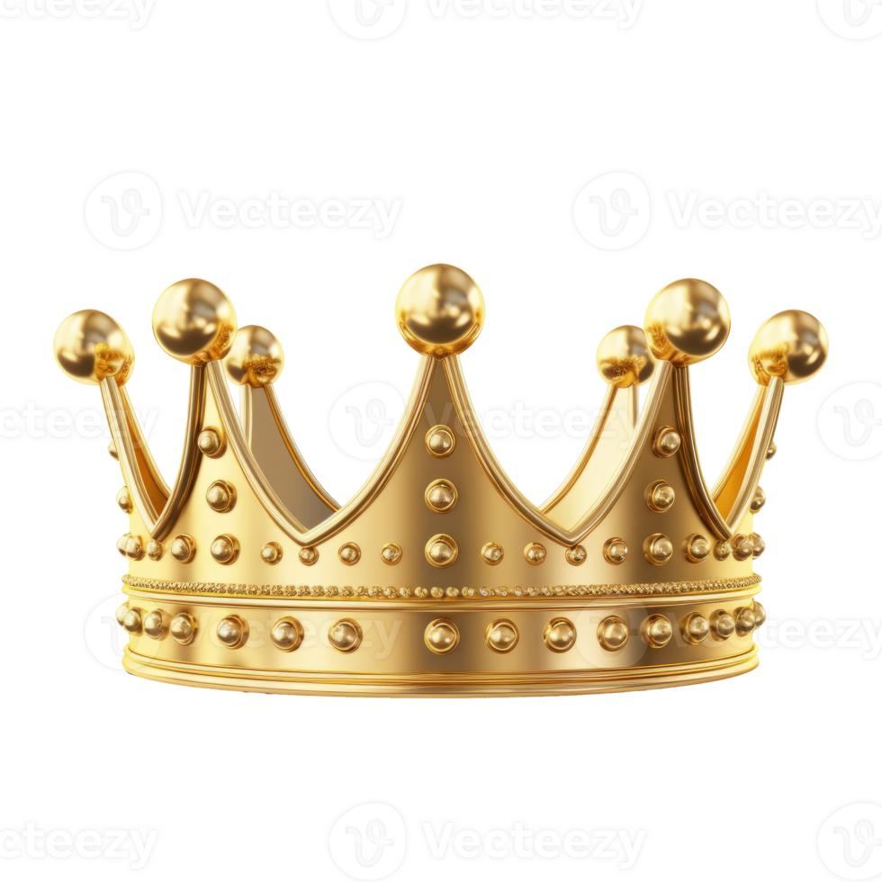 Golden crown isolated. Illustration png