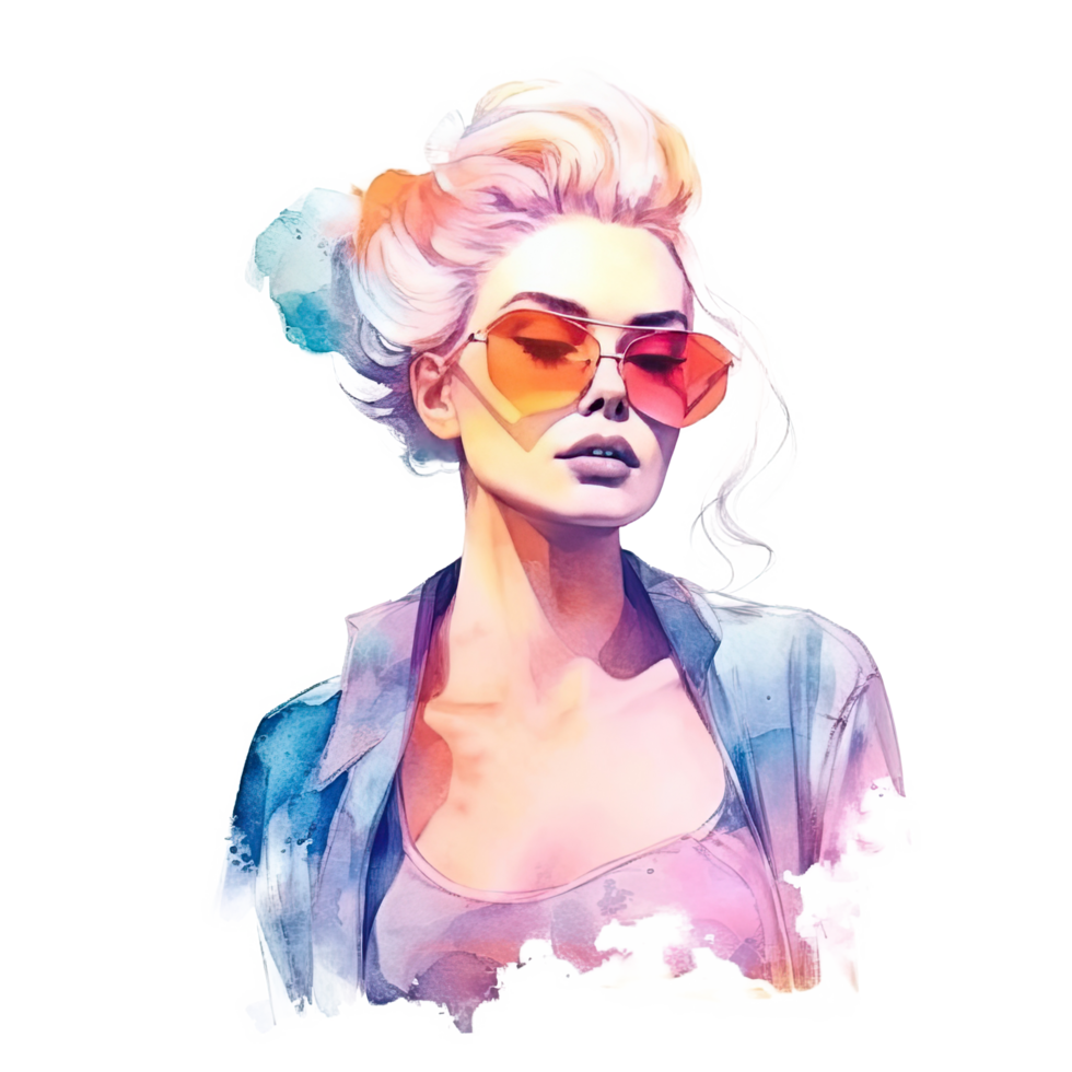 Watercolor fashion background. Illustration png