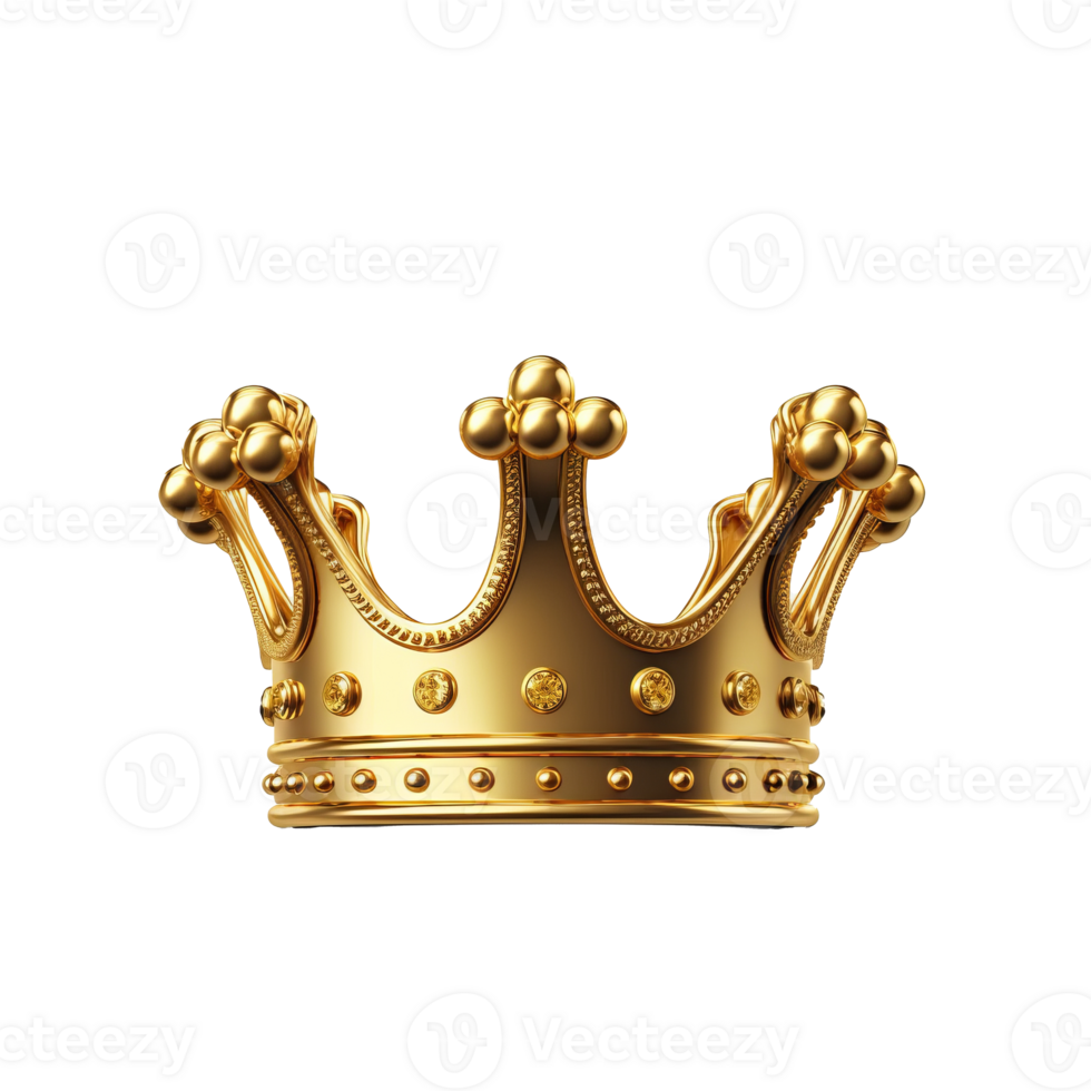 Golden crown isolated. Illustration AI Generative 24558268 PNG