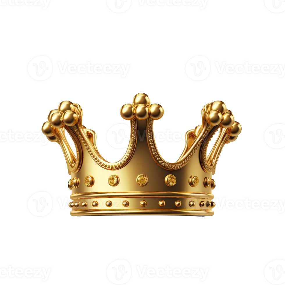 Golden crown isolated. Illustration png