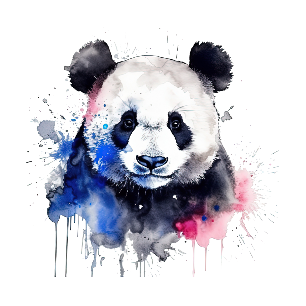 carino acquerello panda. illustrazione ai generativo png