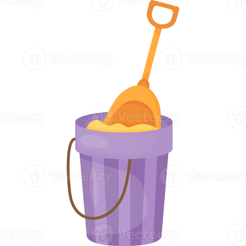 Shovel in bucket of sand png