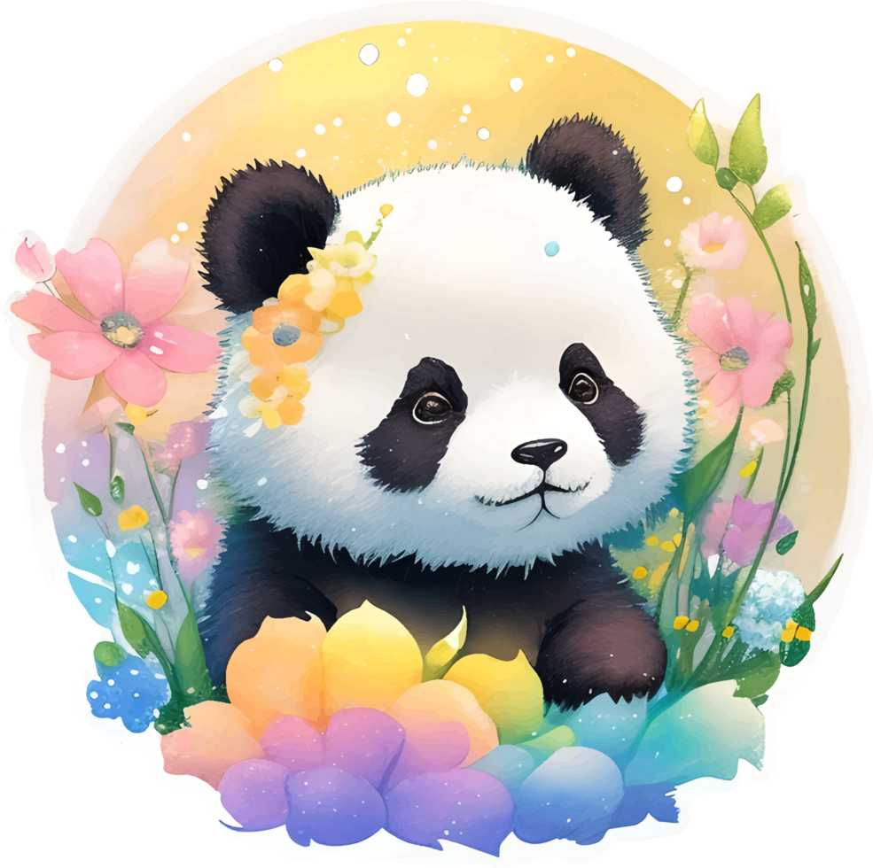 bellissimo panda etichetta con ai generativo png