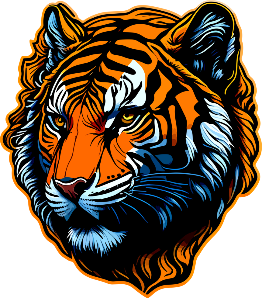 tiger huvud logotyp illustration med ai generativ png