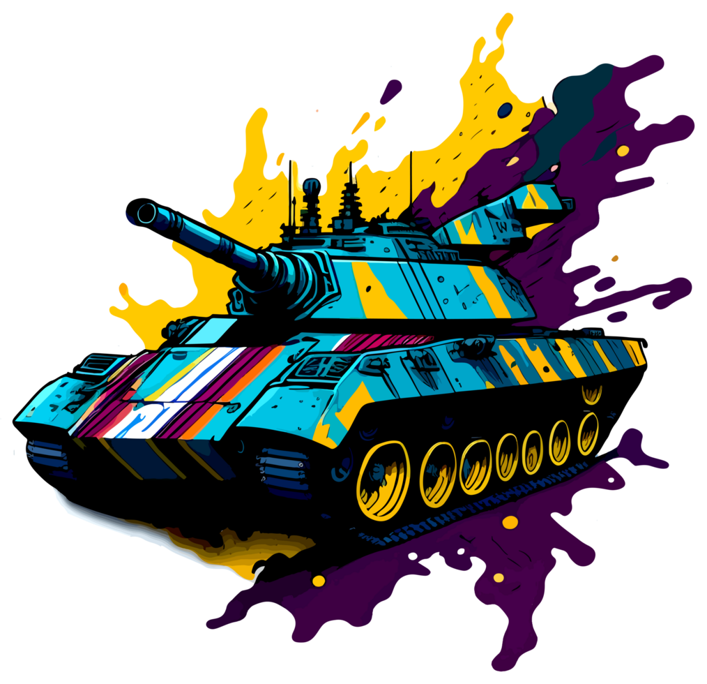 Tank Splash Art Cartoon with png