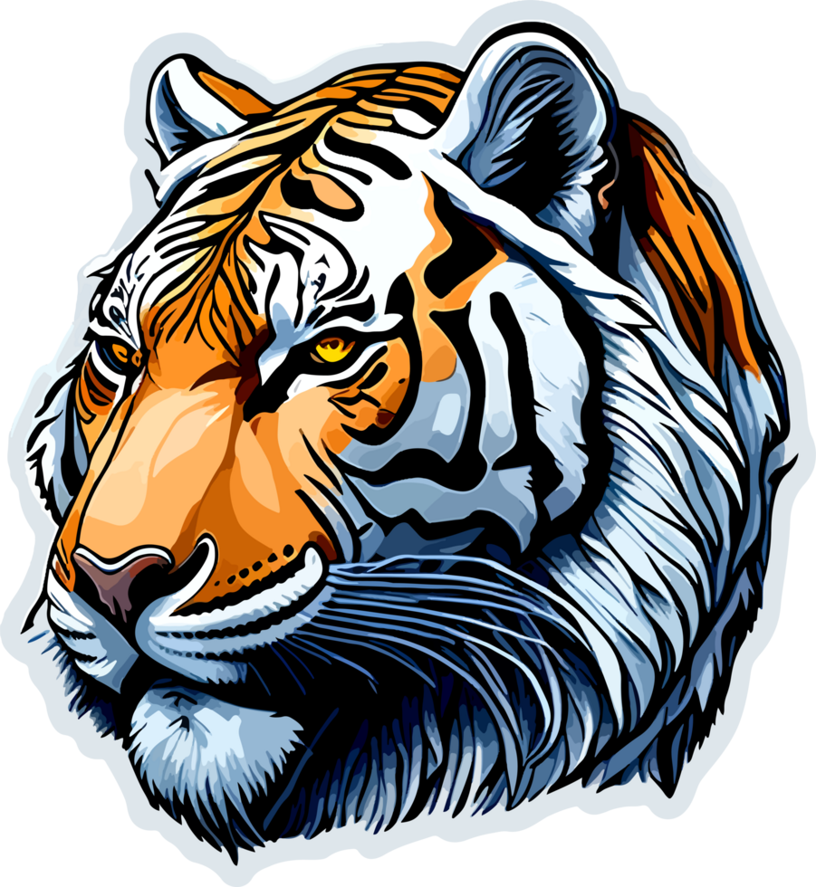 Head Tiger Sticker Logo with png