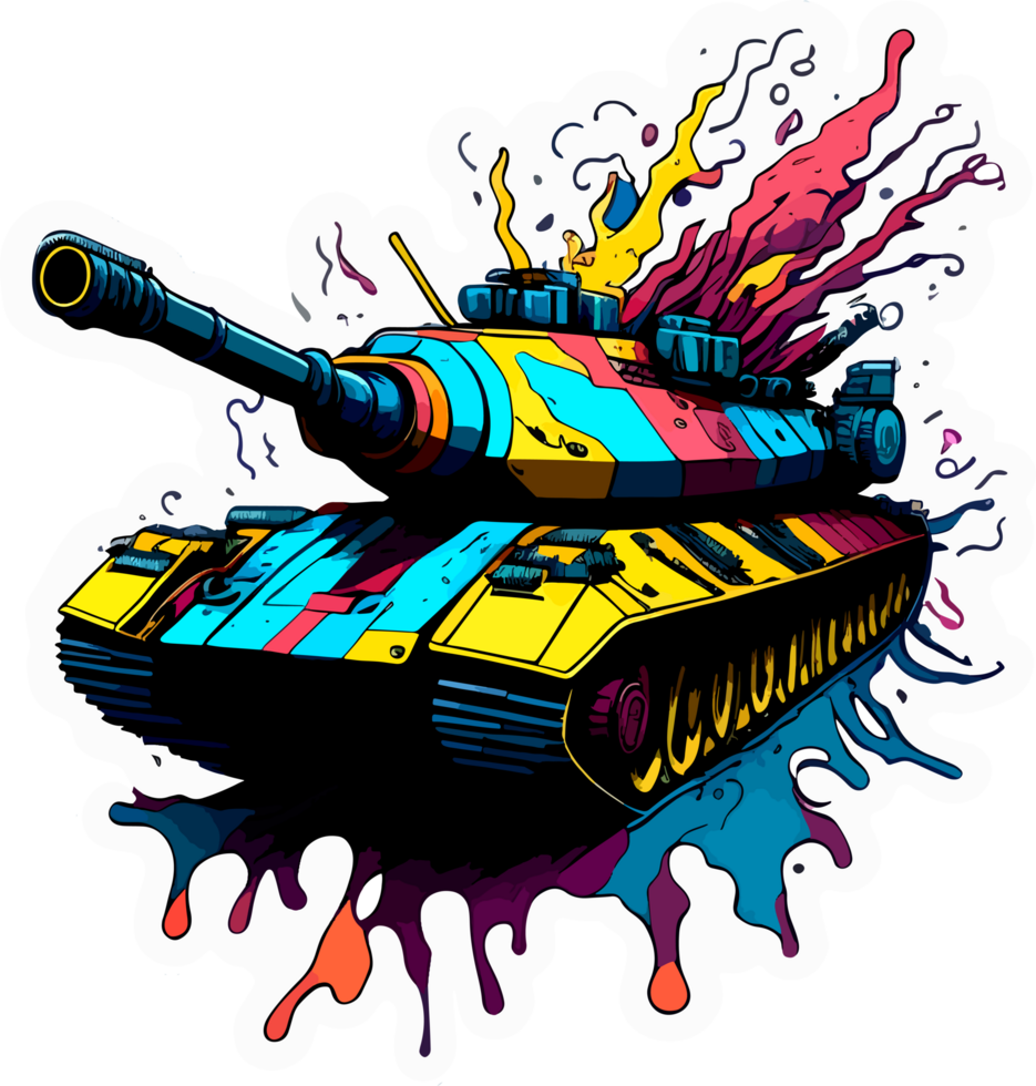 chapoteo Arte ilustración de tanque con ai generativo png