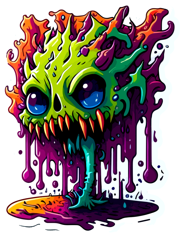 Zombie Aufkleber mit Spritzen Kunst ai generativ png