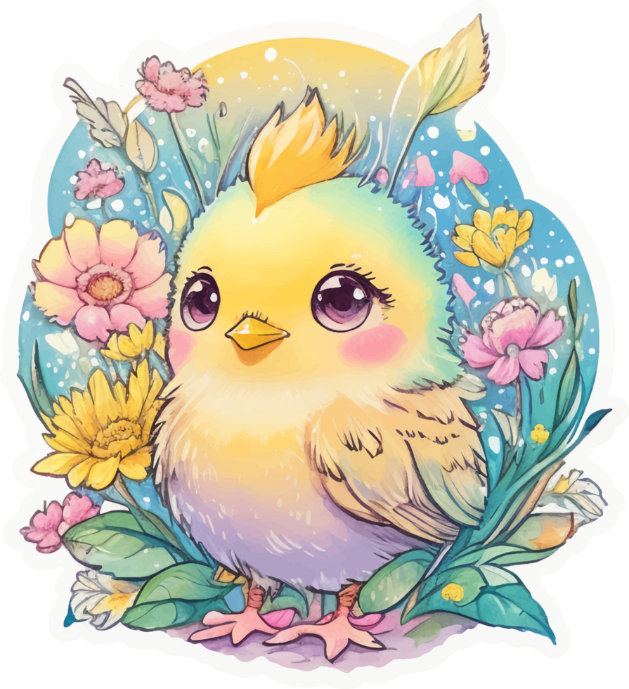 Funny Little Chick Sticker with png