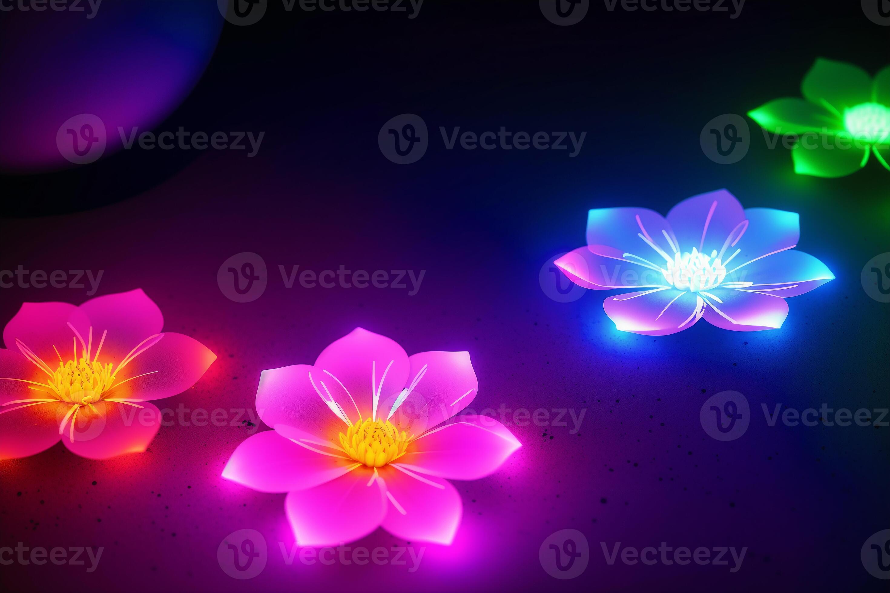 Beautiful glowing flowers. Aurora Blooms. The Mesmerizing Glow of ...