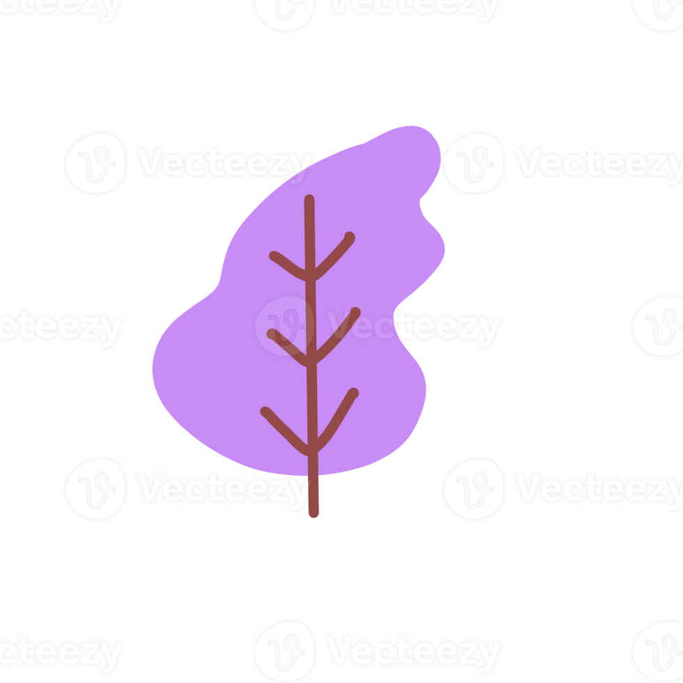 Purple Tree doodle png