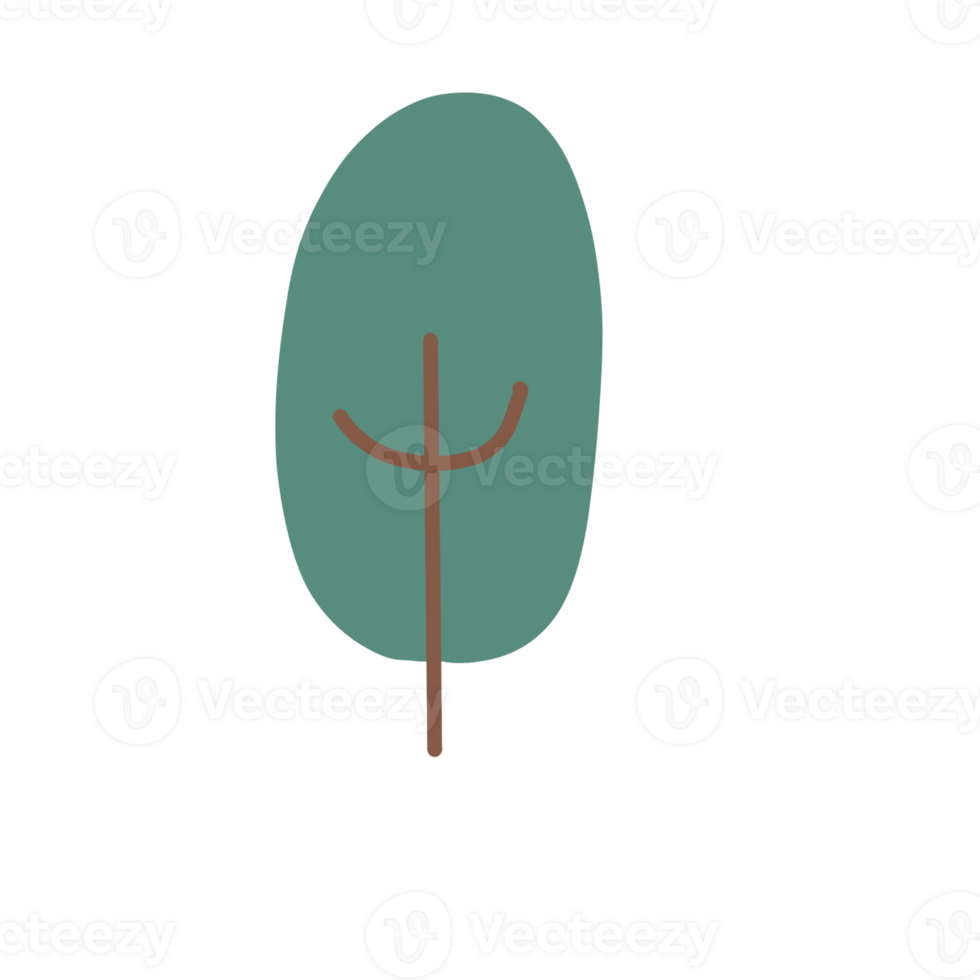 Green Tree cartoon doodle png
