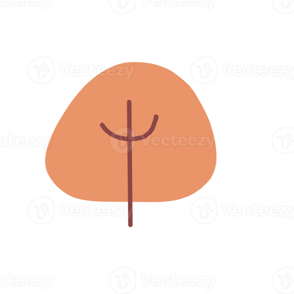 Tree cartoon orange doodle png