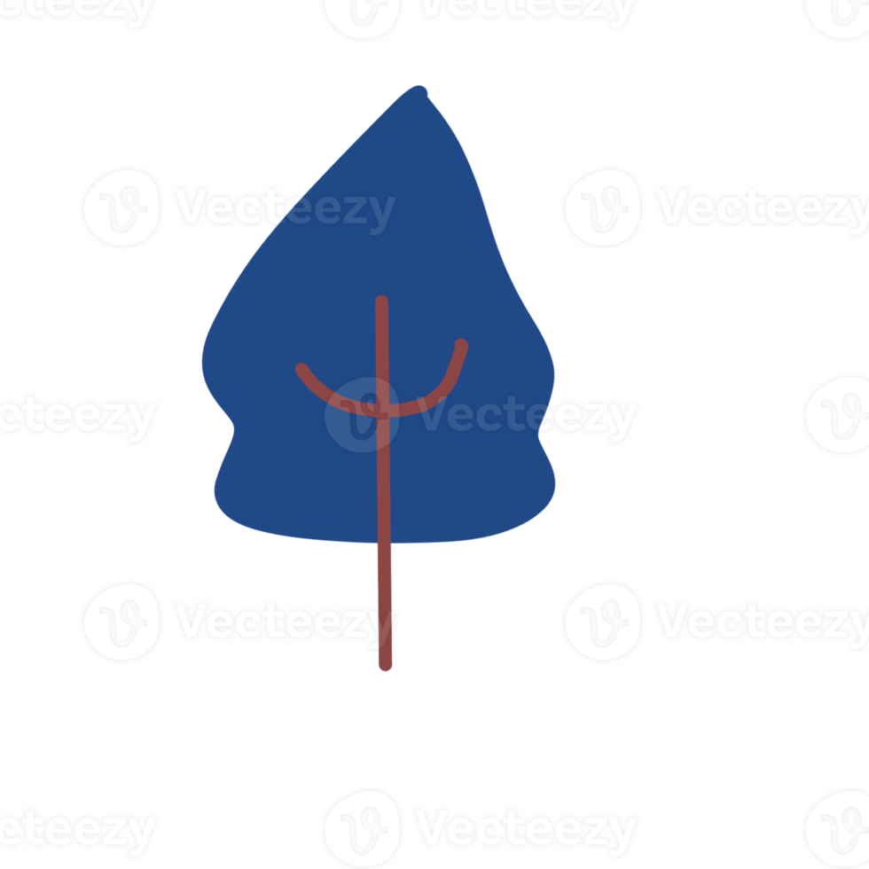 albero scarabocchio blu pianta png