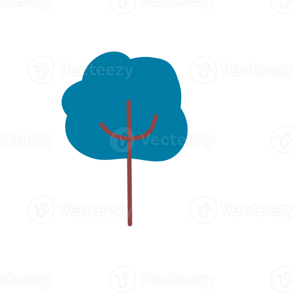 Tree doodle blue png