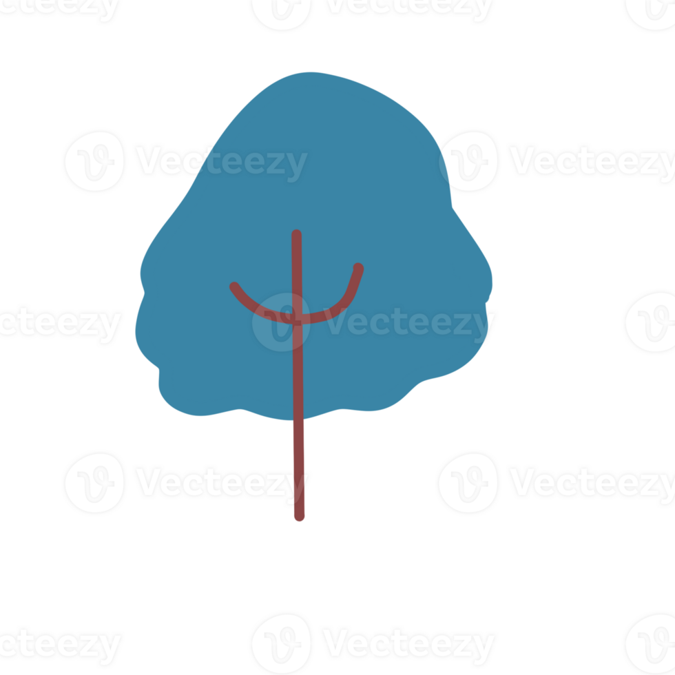 Tree cartoon doodle blue 24558638 PNG