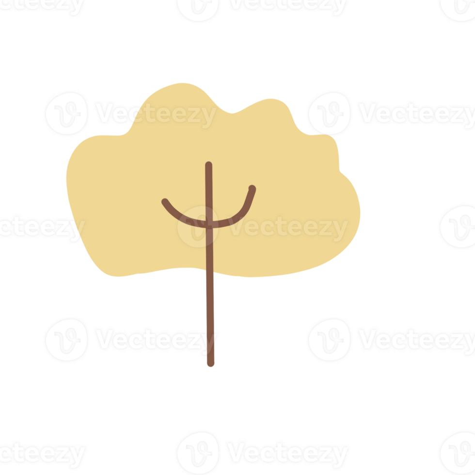 Tree yellow cartoon doodle png
